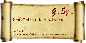 Grünblatt Szalviusz névjegykártya